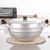 Aluminum Steamer Pot with Insert Uncoated Round Bottom Stockpot Large Capacity Kitchen Cookware For