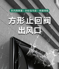 跨境黑色方形防雨排气罩排风口外墙壁挂式通风帽风罩烘干机通风口