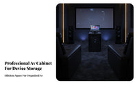 Mobile Amplifier Cabinet With Casters Audio Equipment Cabinet Open Air Design Rolling Stereo Component Rack for Home Theater Enthusiasts, Living Room