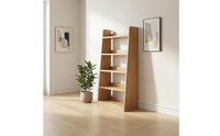 Leaning Bookshelf Open Shelves 5-Tier Bookshelf Space-Saving Ladder Shelf for Living Room, Bedroom