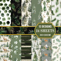 24 Sheets Floral Theme Craft Paper Floral Scrapbook Paper Vivid Prints for Collage