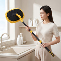 Detachable Car Wash Mop with Long Handle Extendable Mop with Telescopic Handle Removable Chenille Car Wash Brush Retractable for Detailers