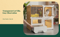Indoor cat villa with litter box