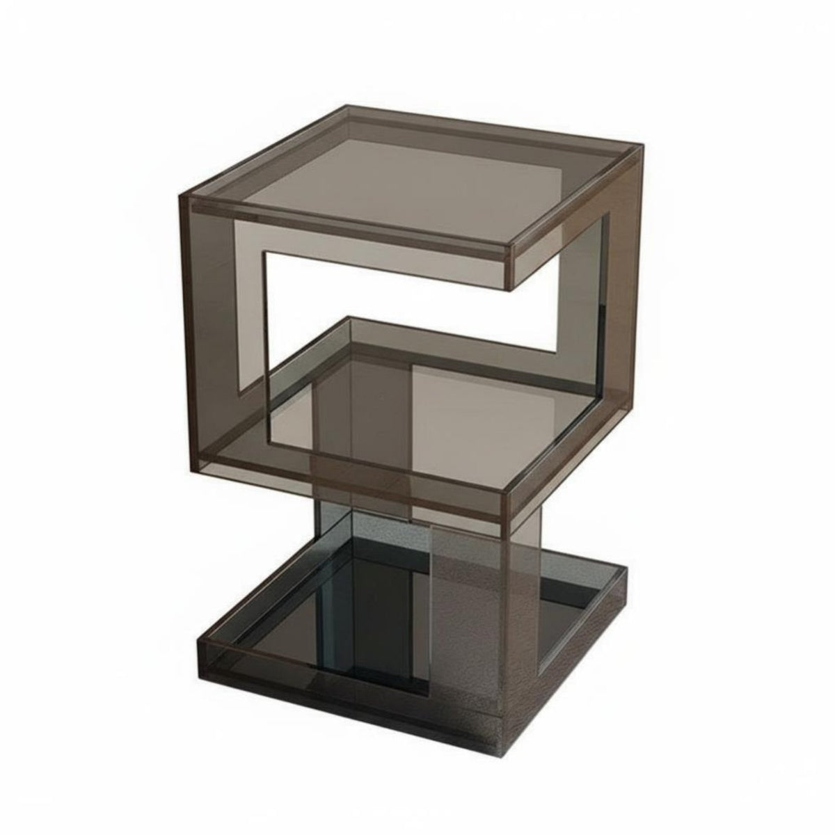 Rippled C-Shaped Table Multi-Functional Household Furniture Modern Aesthetic