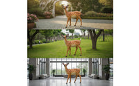 Realistic Deer Garden Statue Lifelike Deer Statue Outdoor Animal Figure Weatherproof for Nature Lovers, Gardeners, Courtyard
