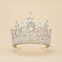 Rhinestone Crown Tall Rhinestone Crown Large Gemstone Headpiece for Stage Performances, Weddings