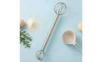 Stainless Steel Double-Ended Whisk Food-Grade Double-headedHead Whisk Dishwasher Safe Egg Beater Rust-Resistant for Home Cooks