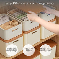 Rectangular Storage Box with Lid, Plastic Organizer Bin