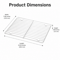 Stainless Steel Cooling Rack, Rectangular Oven Rack for Roasting, Baking, Grilling, Wire rack for Home Bakers
