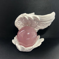 水晶球底座托首饰饰品收纳盒天使贝壳羽毛创意工艺品树脂摆件