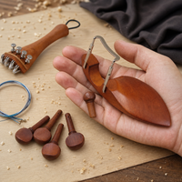 4/4 Violin Jujube Wood Fittings Set with Pegs, Tailpiece, Chin Rest, Fine Tuners, and Strings