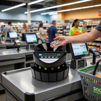 Digital Euro Currency Sorter Automatic Currency Sorting Machine with Bins Electric Countertop for Retailers, Businesses, Retail Stores, Banks, Offices