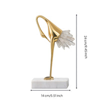 Crane Statue with Marble Base Elegant Ornament Slender Decor for Homeowners, Art Collectors, Shelf