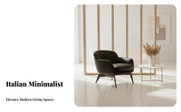 Italian design Curved spine Armchair Minimalist Design Lounge Chair Designer Piece Household Furniture Upholstered for Interior Designers, Business Owners, Living Room, Hotel Lobby, Reception Area, Home Office