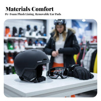 Ski Helmet, Unisex, Warm, Protective, Outdoor Sports Safety, Collision Resistant, Winter Helmet for Skiing