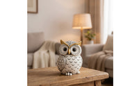 Decorative Owl Figurine Gold-Accented Owl Shelf Decor Eye-Catching for Tabletop