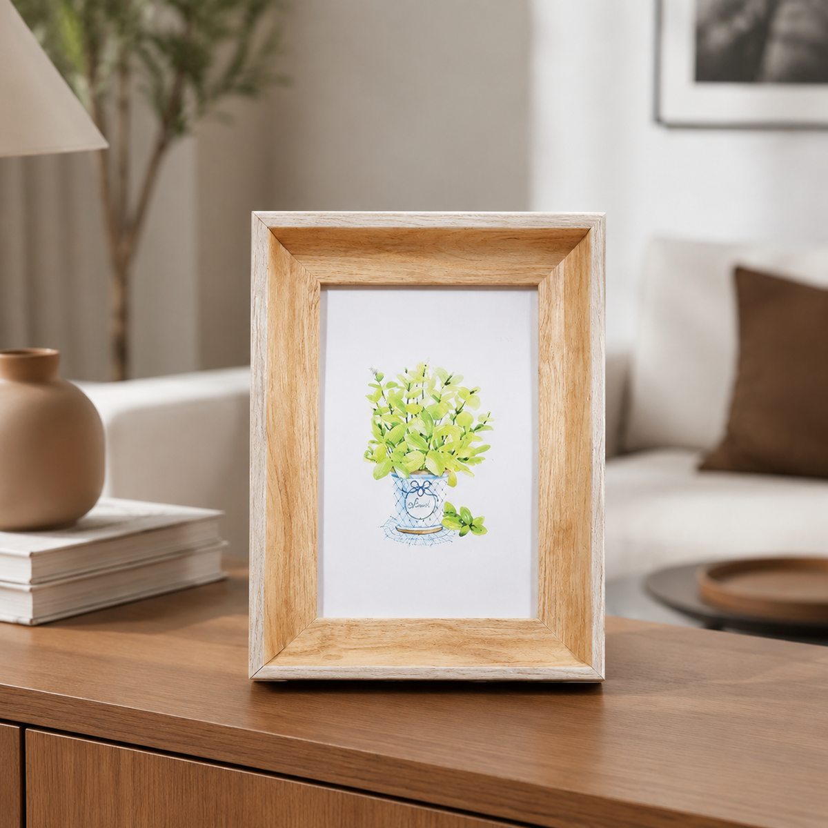 LETTER-SIZED Photo Frame, Modern Minimalist Maple White Picture Frame, Handmade Foam with Wood-Look Finish, for Wall or Desktop Display