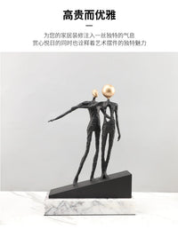 欧式创意抽象金属人物雕塑艺术装饰摆件客厅电视柜样板房家居饰品