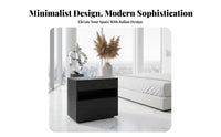 Nightstand with Drawers and Shelf Walnut Finish for Adults