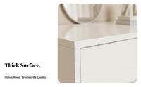 Dressing Table Set with Lighted Mirror Modern Design Makeup Desk Space-Saving Includes Matching Stool for Teenagers