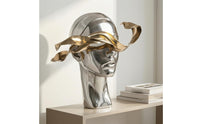 Classical-Inspired Human Figure Sculpture Decorative Tabletop Sculpture Three-Dimensional Head Bust Artistic for Home Decorators, Entryway, Office, Living Room
