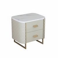 Nightstand with Hidden Compartment 3-Color light-emitting diode Subtle Luxury Bedside Cabinet