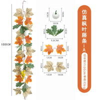 Artificial Maple Leaf Vine for Autumn Home Decor