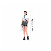 Woman Figure Resin Material Modern Girl Figurine Realistic Pose Ponytail Girl Model for Hobbyists, Dioramas
