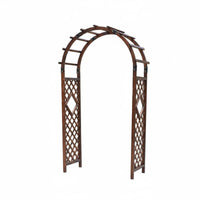 Garden Support Arch Weather-resistant Wooden Garden Arch with Gate Sturdy Construction Climbing Plant Trellis Decorative Entryway Suitable for Gift Giving Home Decoration
