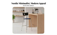 Wireframe Counter Stool Nordic Design Bar Chair With Supportrest Built-in Footrest for Entertainers, Cafe, Restaurant