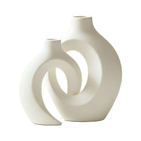 White Ceramic Vase with Spray-Painted Finish