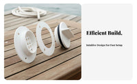 Watertight Seal 90mm Deck Scupper Nylon Drain Plug Assembly Replacement Part White Plastic Water Plug Easy Installation for Yacht Owners, Fishermen, Yachts, Fishing Boats, Baitwell