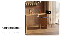 Wireframe Counter Stool Nordic Design Bar Chair With Supportrest Built-in Footrest for Entertainers, Cafe, Restaurant