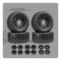 2 Pieces Short Course RC Tire High Traction Rough-Terrain RC Tire Multi-Surface Grip For
