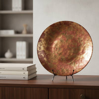 Glass Plate with Stand Large Plate Holder with Lip Heavy Duty for Console Table