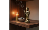 Brass Buddha Statue Vintage Finish Home Decoration for Car Dashboard, Collectors
