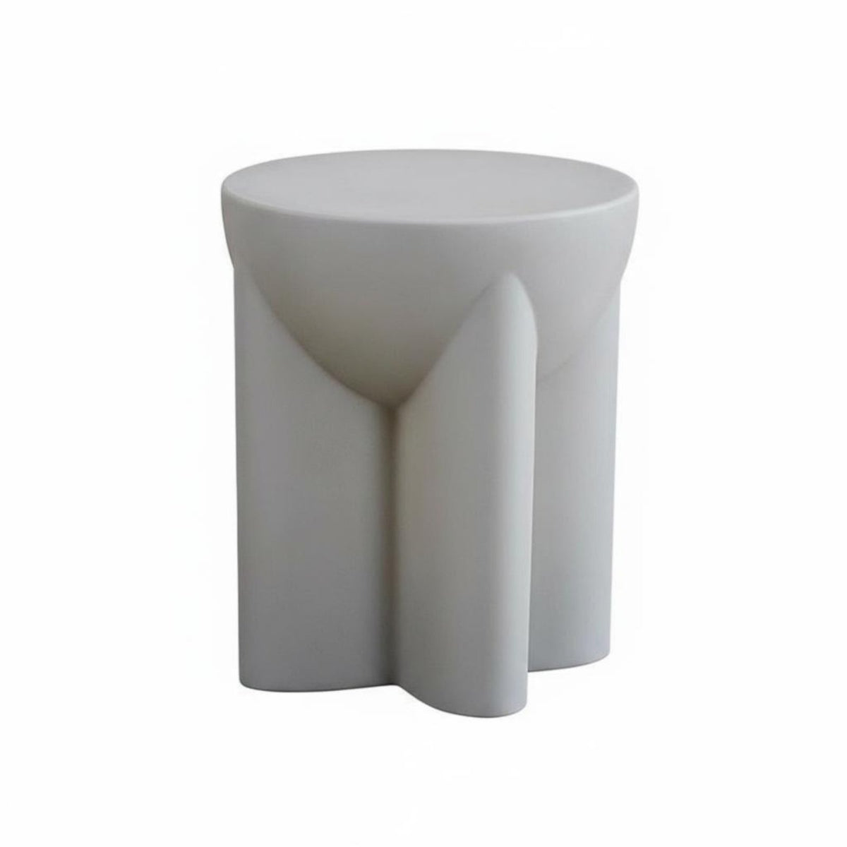 Sculptural Pedestal Stand Cream aesthetic End Table adaptable Use for Living Room