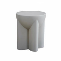 Sculptural Pedestal Stand Cream aesthetic End Table adaptable Use for Living Room