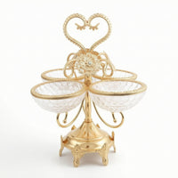 Fruit Tray Stand with Metal Frame Luxury Serving Platter Gold for Parties, Hosts