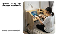 Clighting fixture-on Bedside Desk with Storage Shelves Bed Rail Clighting fixture Shelf Multifunctional