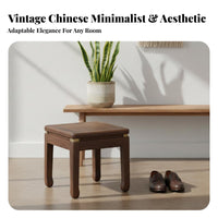 Square-Top Stool Chinese and Aesthetics Household Furniture Versatile Mortise and Tenon Joint for Children