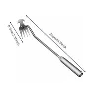 Weeding Rake Hoe Multifunctional Root Pulling Weeder Stainless Steel for Farmers