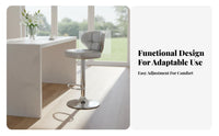 Adjustable Backrest Stool Upholstered Seat Adjustable Pedestal Stool for Adults
