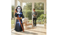 Freestanding Inflatable Grave Reaper Outdoor Inflatable Skull Reaper with Sickle Oversized Yard Decoration Lightweight