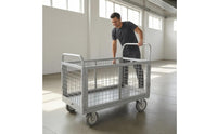 Metal Hand Cart Flat Steel Base Wire Cart Tubulars Handles Transport Equipment