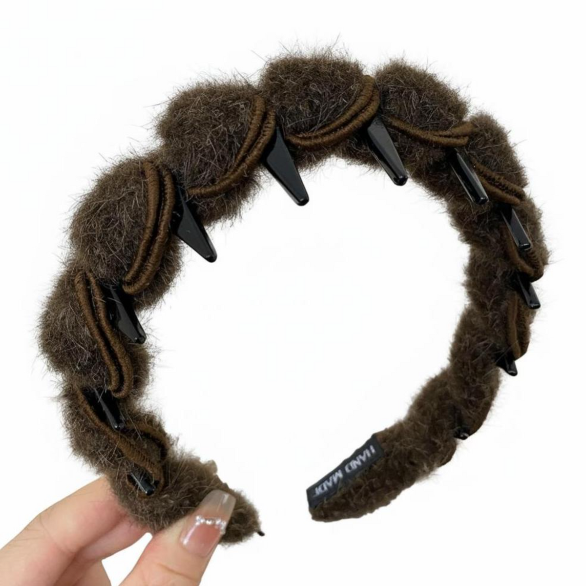 Plush Wavy Headband for Women, Thick, Non-Slip