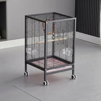 Flat Top Bird Cage for Budgies and Conures, Multiple-door Parrot Habitat, Indoor Outdoor Cockatiel Enclosure, Finch Set with Visible Accessories
