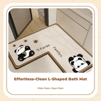 L-Shaped Diatom Mud Bath Mat Non-Slip Quick-Dry Rug
