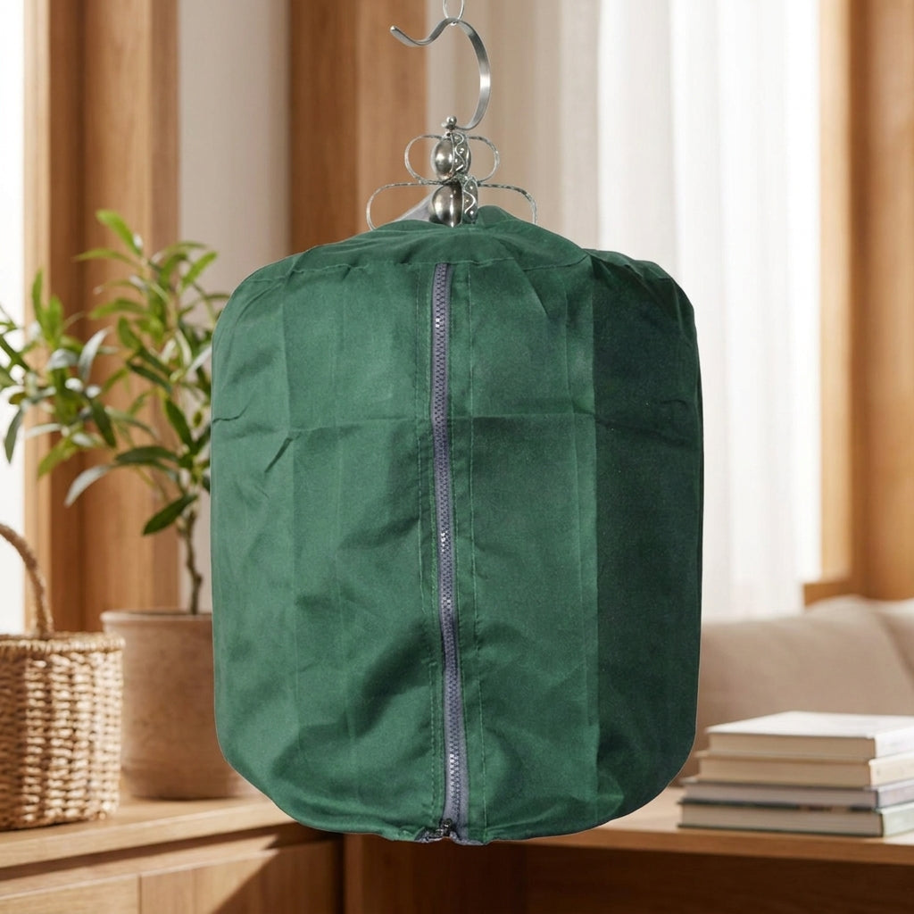 Round Bird Cage Cover, Light-Blocking Nylon Birdcage Cover and Bird Cage Drape, Blackout Parrot Budgie Cage Cover for Birds, L-Large Size Case