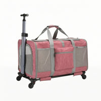 Wheeled Pet Carrier Soft-Sided Pet Carrier with Wheels Foldable for Small Dogs